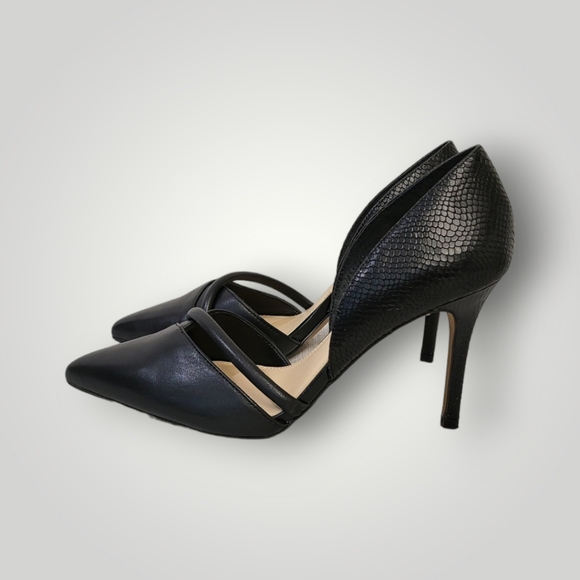 VINCE Camuto Shoes Size 6.5M Black Heels Classic Adeilia Leather Upper - Picture 3 of 9